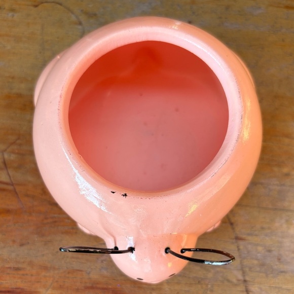 Vintage Rocket Farms Pink Bunny Ceramic Planter Trinket Dish - Picture 6 of 8